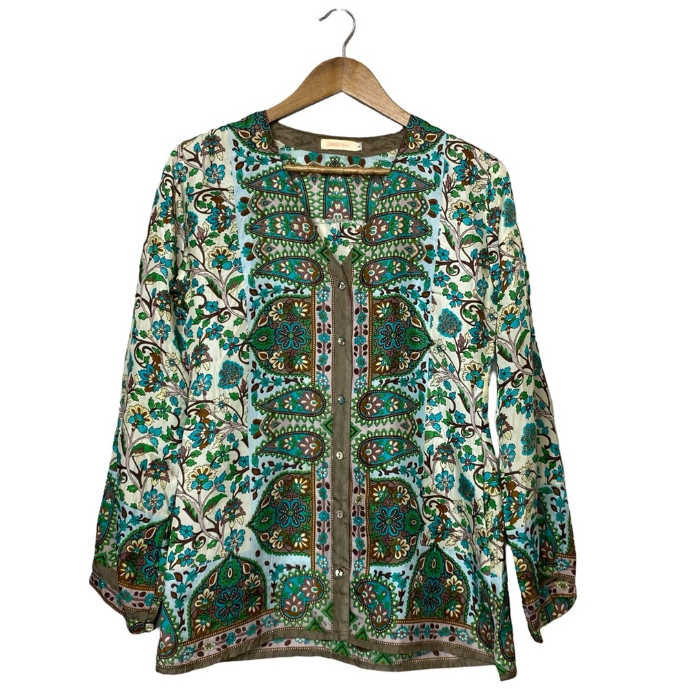 Johnny Was Multicolor Floral Blouse